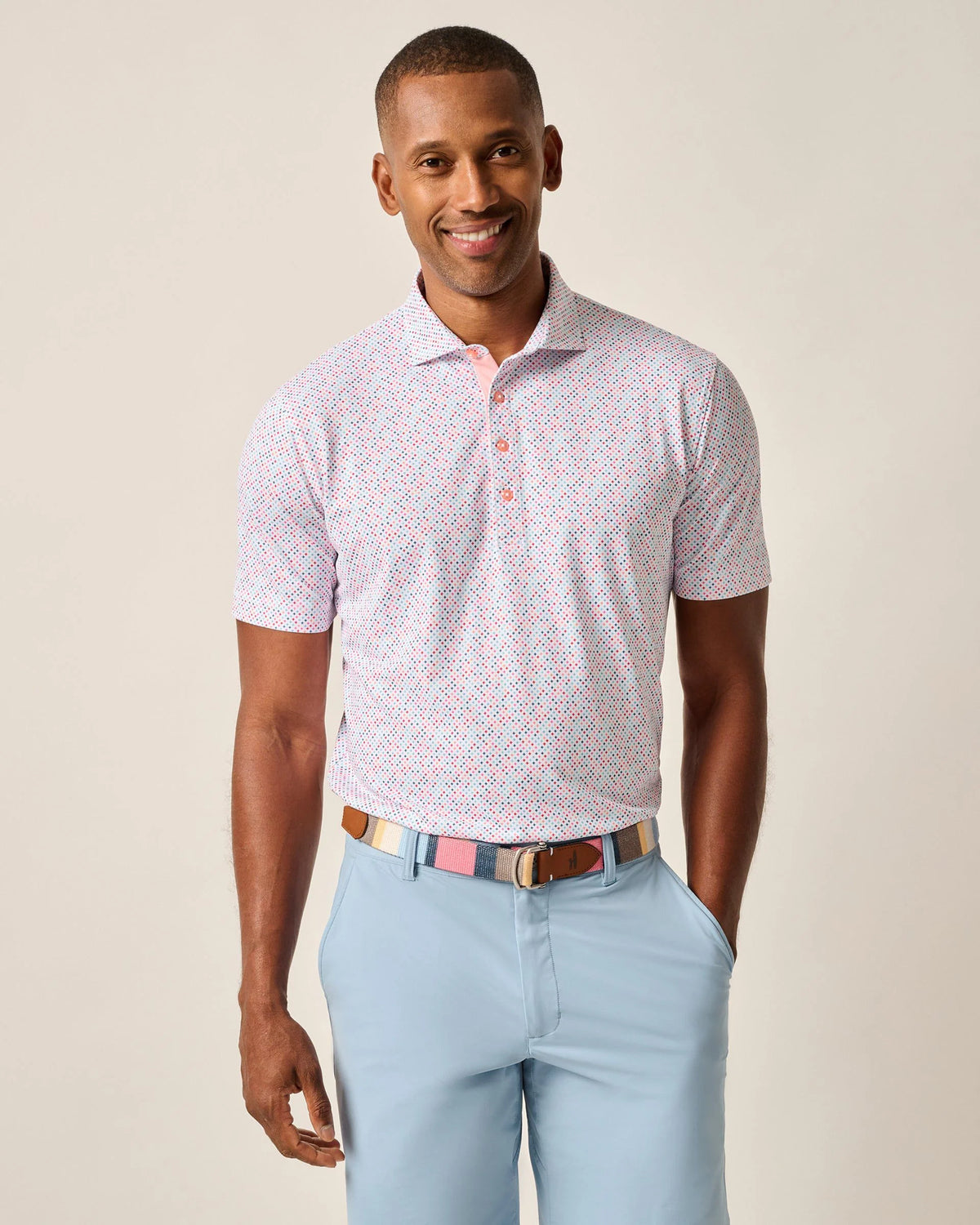 Johnnie-O Performance Mesh Polo - Razz Print