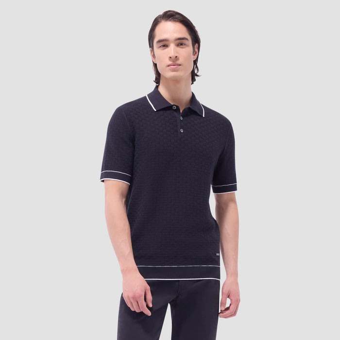 Bugatchi Black Basket Polo Sweater