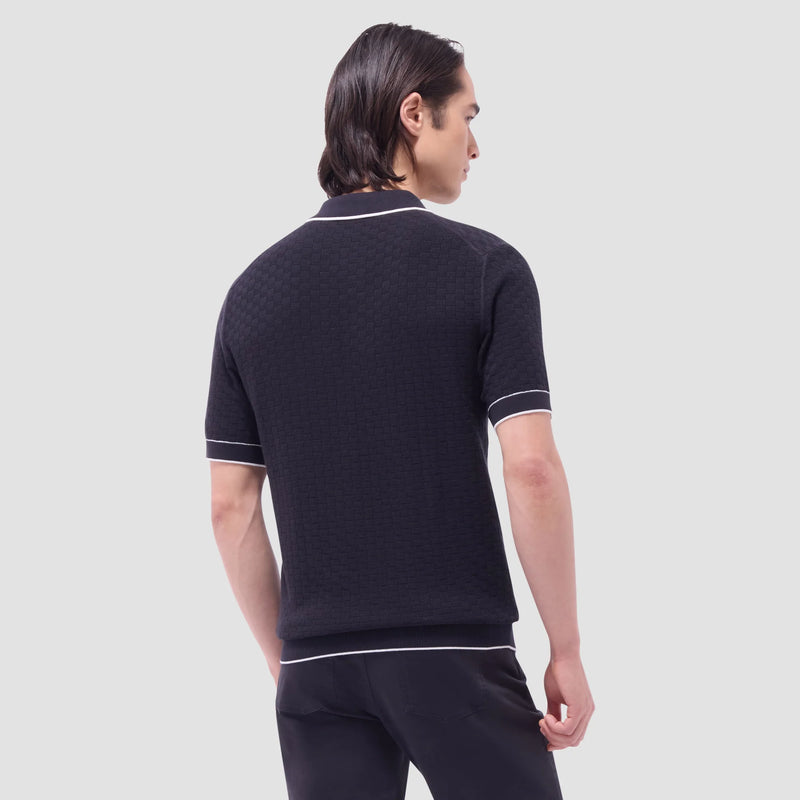 Bugatchi Black Basket Polo Sweater