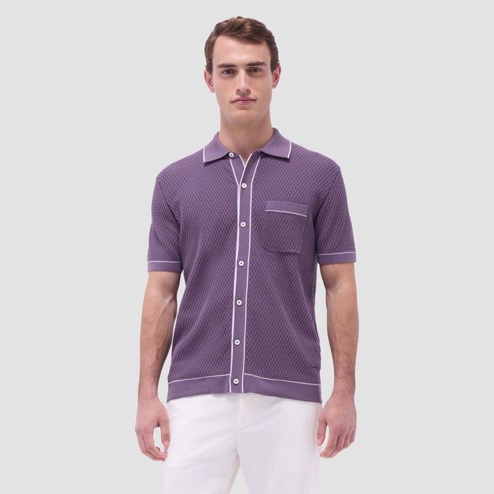 Bugatchi Plum Geometric Polo