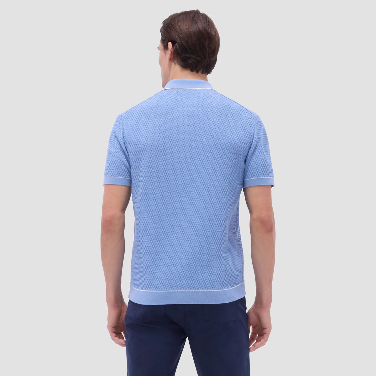 Bugatchi Air Blue Geometric Polo