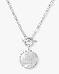 Love Letters Medallion Necklace- Silver