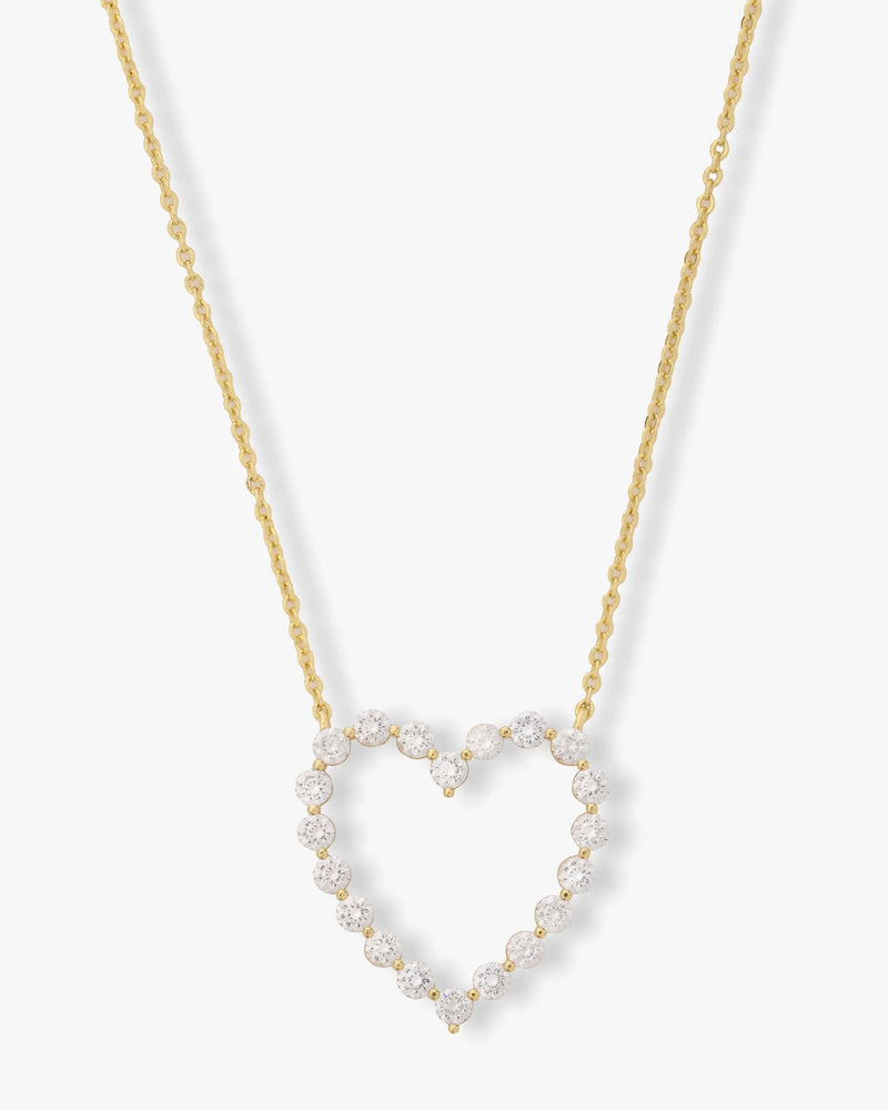 She's an Icon Heart Necklace - Gold/White