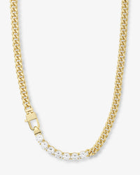 Julian Loves Diamonds Necklace 16' - Gold/White