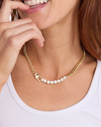 Julian Loves Diamonds Necklace 16' - Gold/White