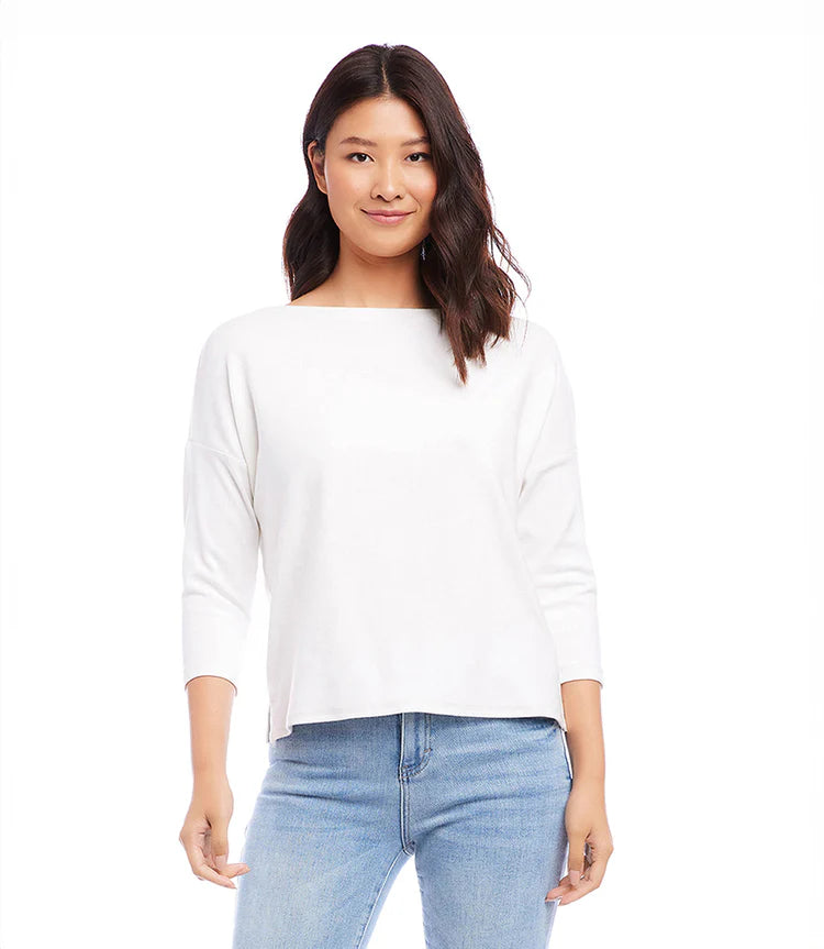 Karen Kane White Boatneck Top