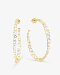 “Oh She Fancy" Graduated Hoops 2” - Gold/White