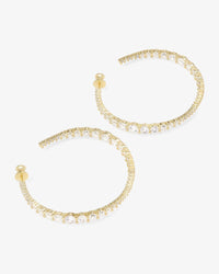 “Oh She Fancy" Graduated Hoops 2” - Gold/White