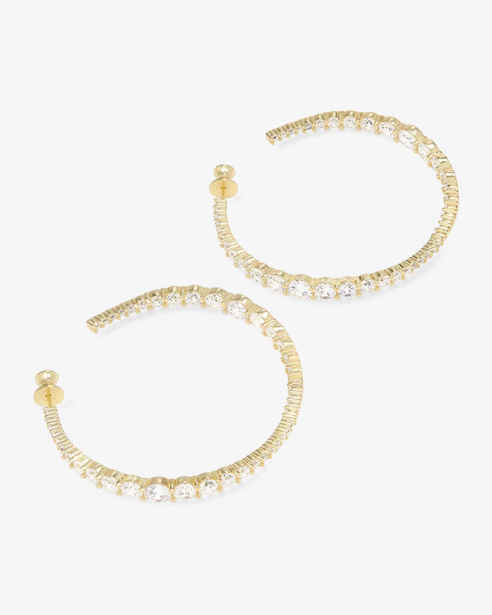 “Oh She Fancy" Graduated Hoops 2” - Gold/White
