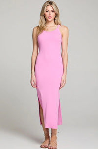 Slim Tank Midi Dress- Punch
