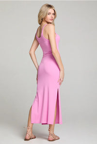 Slim Tank Midi Dress- Punch