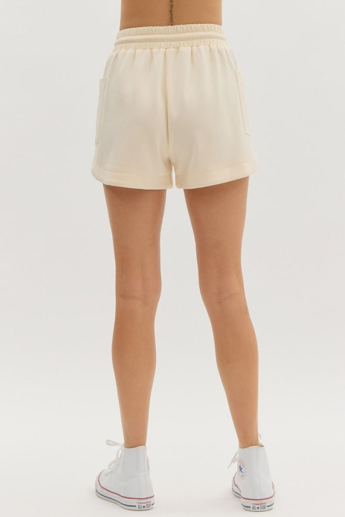 Cream High Waist Shorts