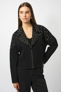 Joseph Ribkoff Stretch Denim Jacket with Stud Detailing
