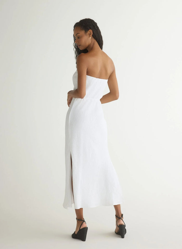 Bella Dahl Strapless Bias White Maxi