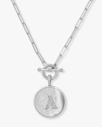 Love Letters Medallion Necklace- Silver