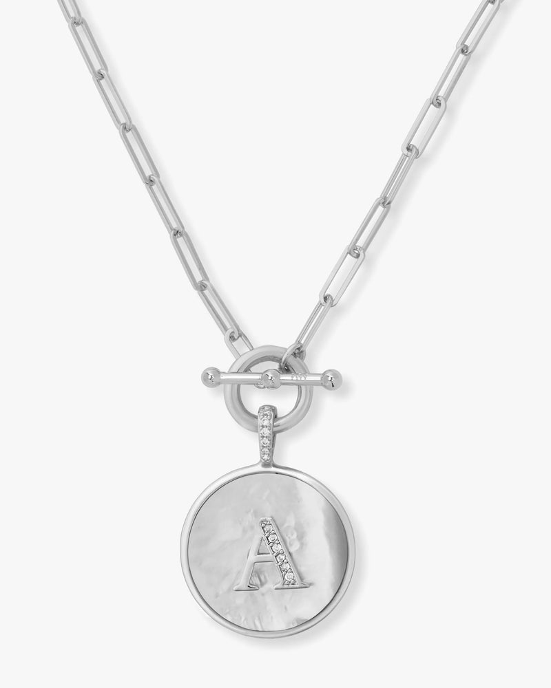Love Letters Medallion Necklace- Silver