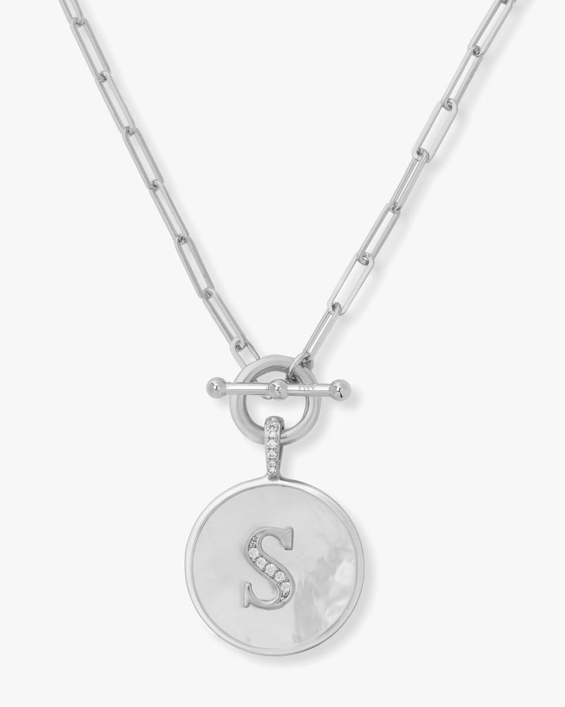 Love Letters Medallion Necklace- Silver