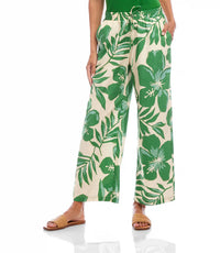 Karen Kane Floral Drawstring Ankle Pants