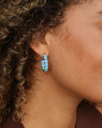 Melinda Maria ‘Oh She Fancy’ 1” Hoops - Silver/Blue Opal
