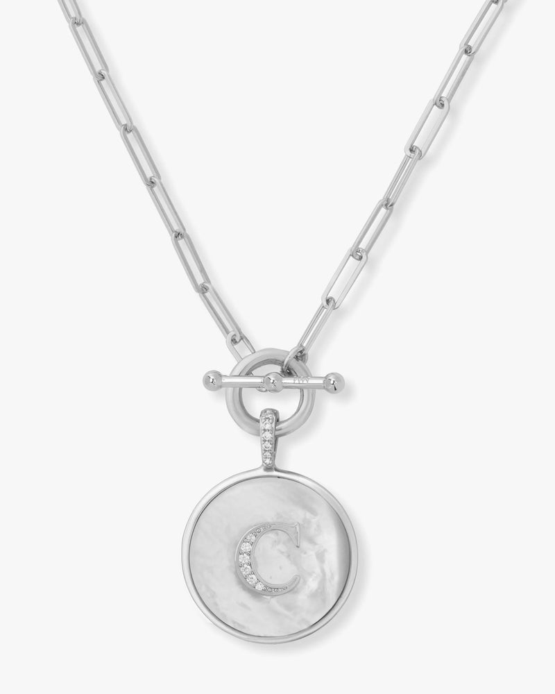 Love Letters Medallion Necklace- Silver