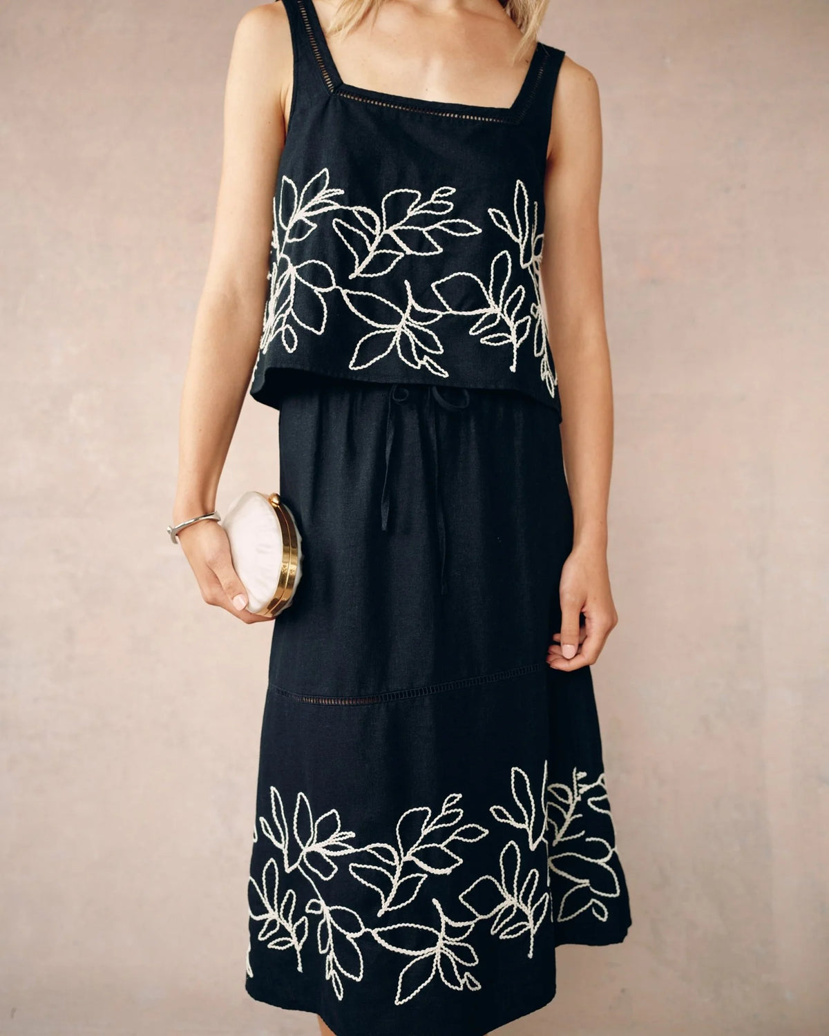 Bella Dahl Ladder Trim Midi Skirt