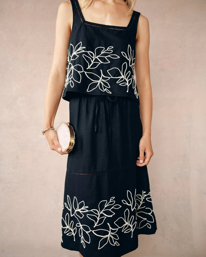 Bella Dahl Ladder Trim Midi Skirt