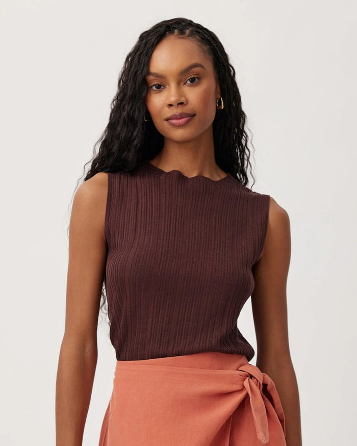 Bella Dahl Ribbed Mock Neck Top