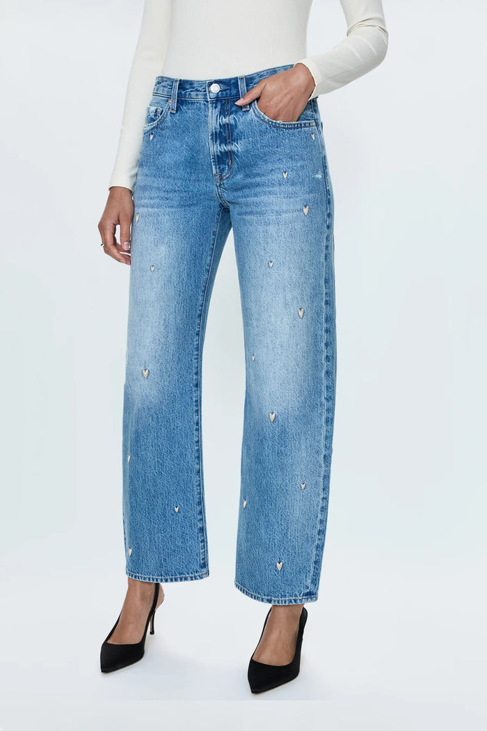 Pistola Lexi Mid Rise Bowed Straight Jean