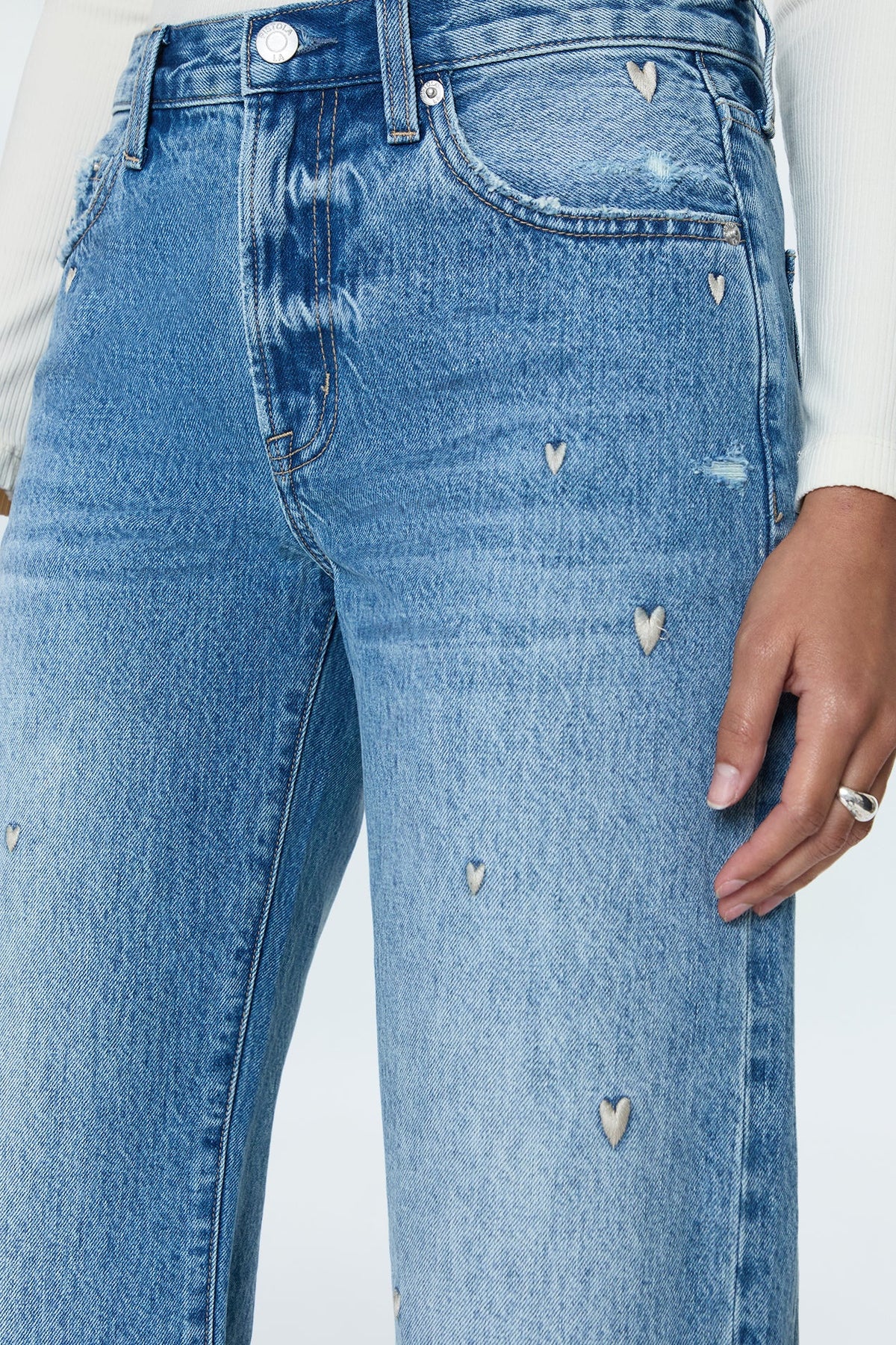 Pistola Lexi Mid Rise Bowed Straight Jean