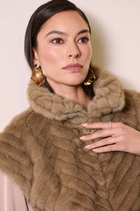 Joseph Ribkoff Faux Fur Mock Neck Vest