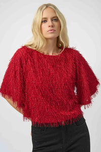 Joseph Ribkoff Novelty Fringe Boxy Top