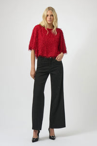Joseph Ribkoff Novelty Fringe Boxy Top