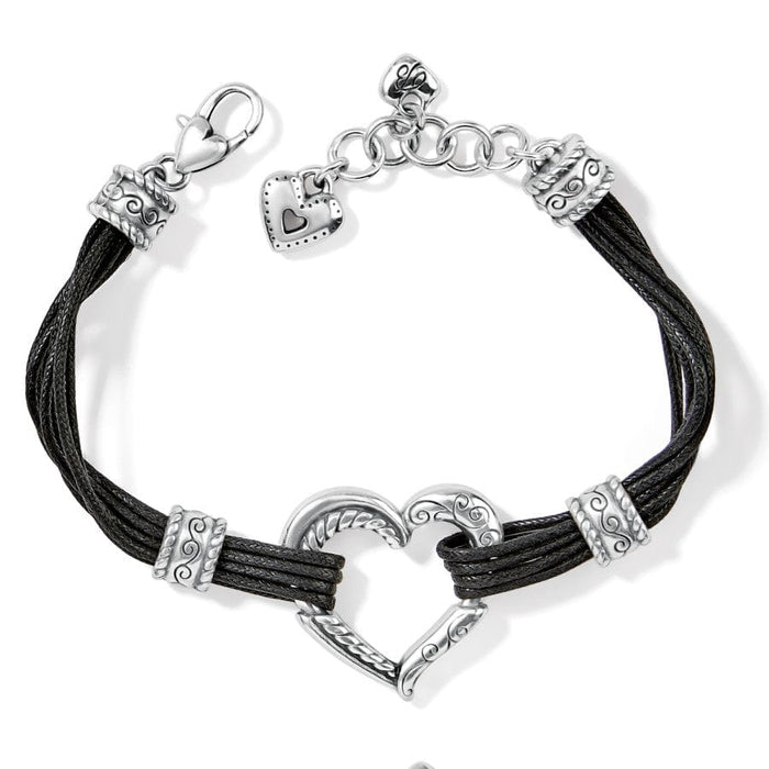 Heritage Silver/Black Heart Bracelet