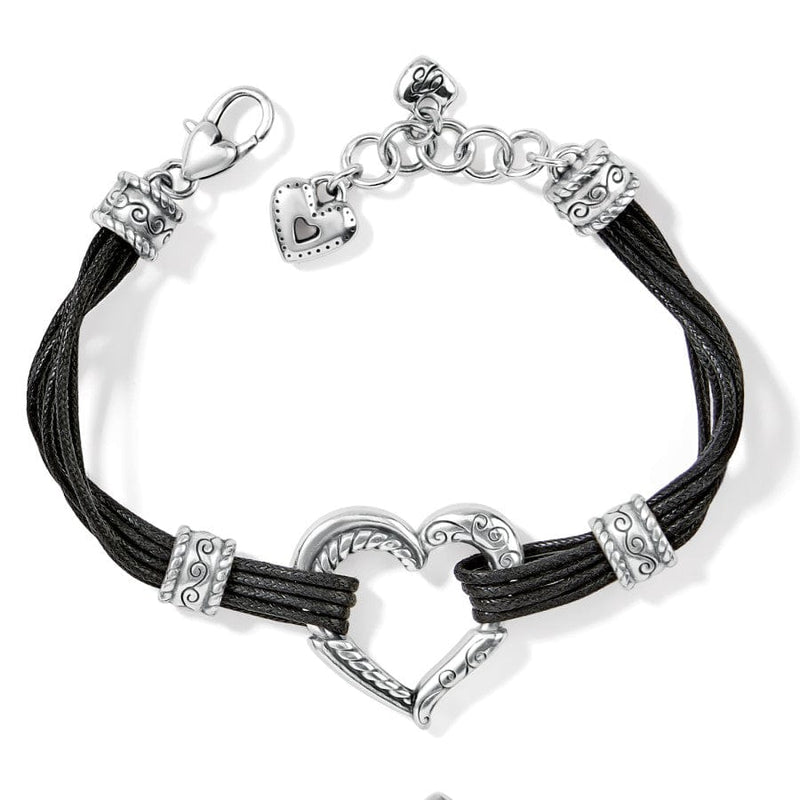 Heritage Silver/Black Heart Bracelet