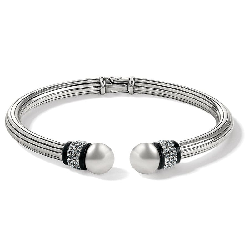 Meridian Silver/Black Open Hinged Bangle