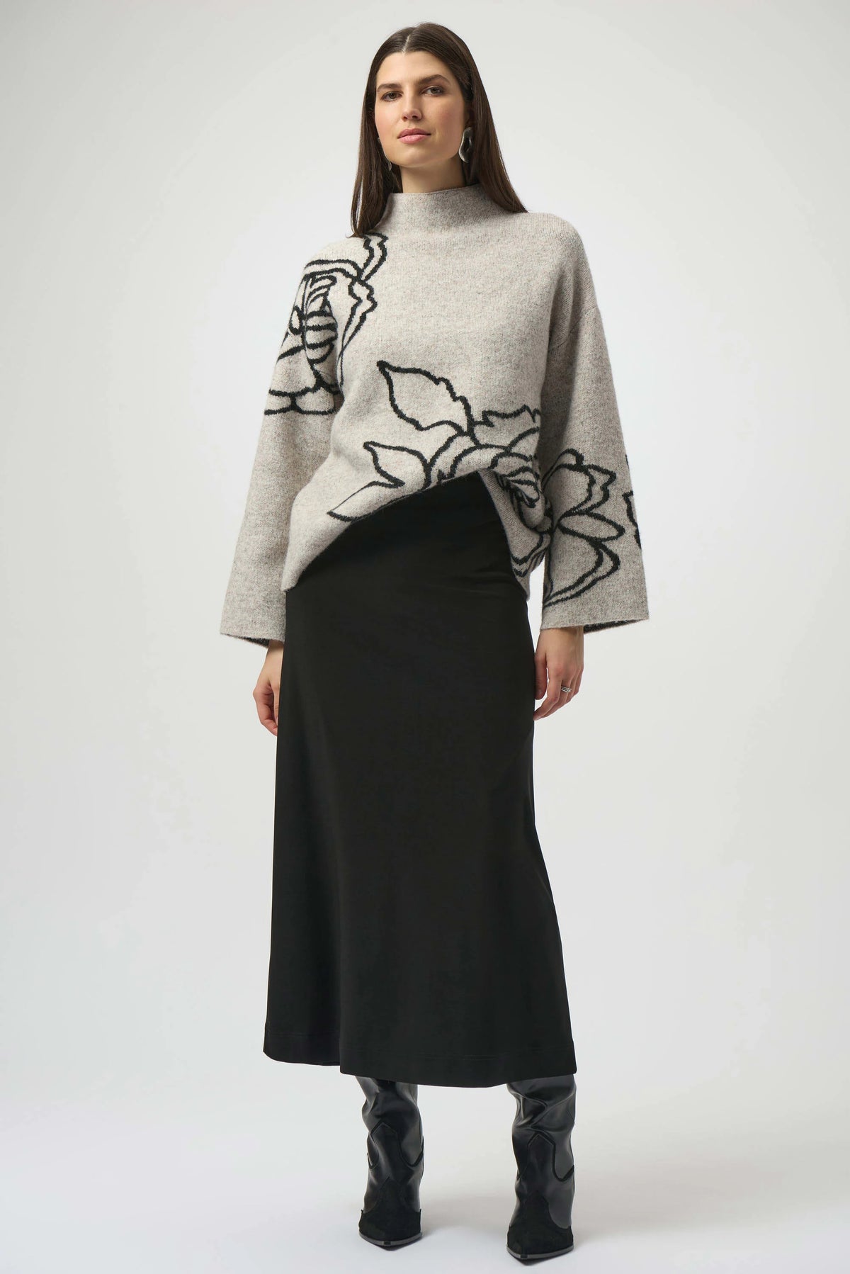Joseph Ribkoff Sweater Knit Floral Print Pullover