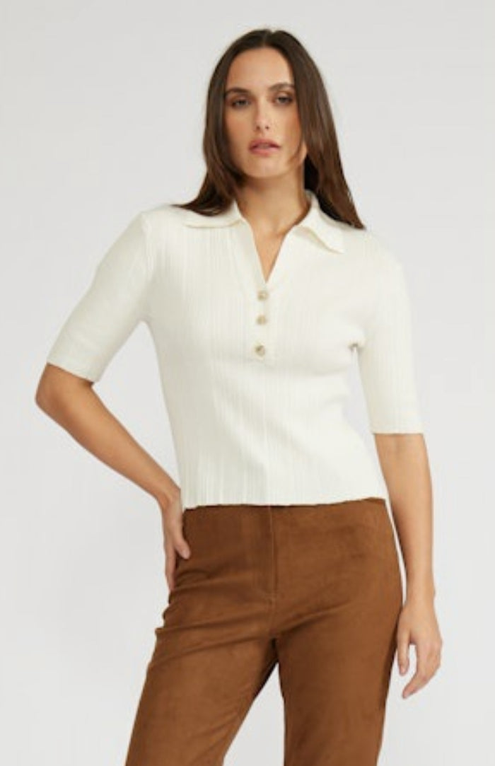 Lucy Paris-Callan Knit Top- Cream