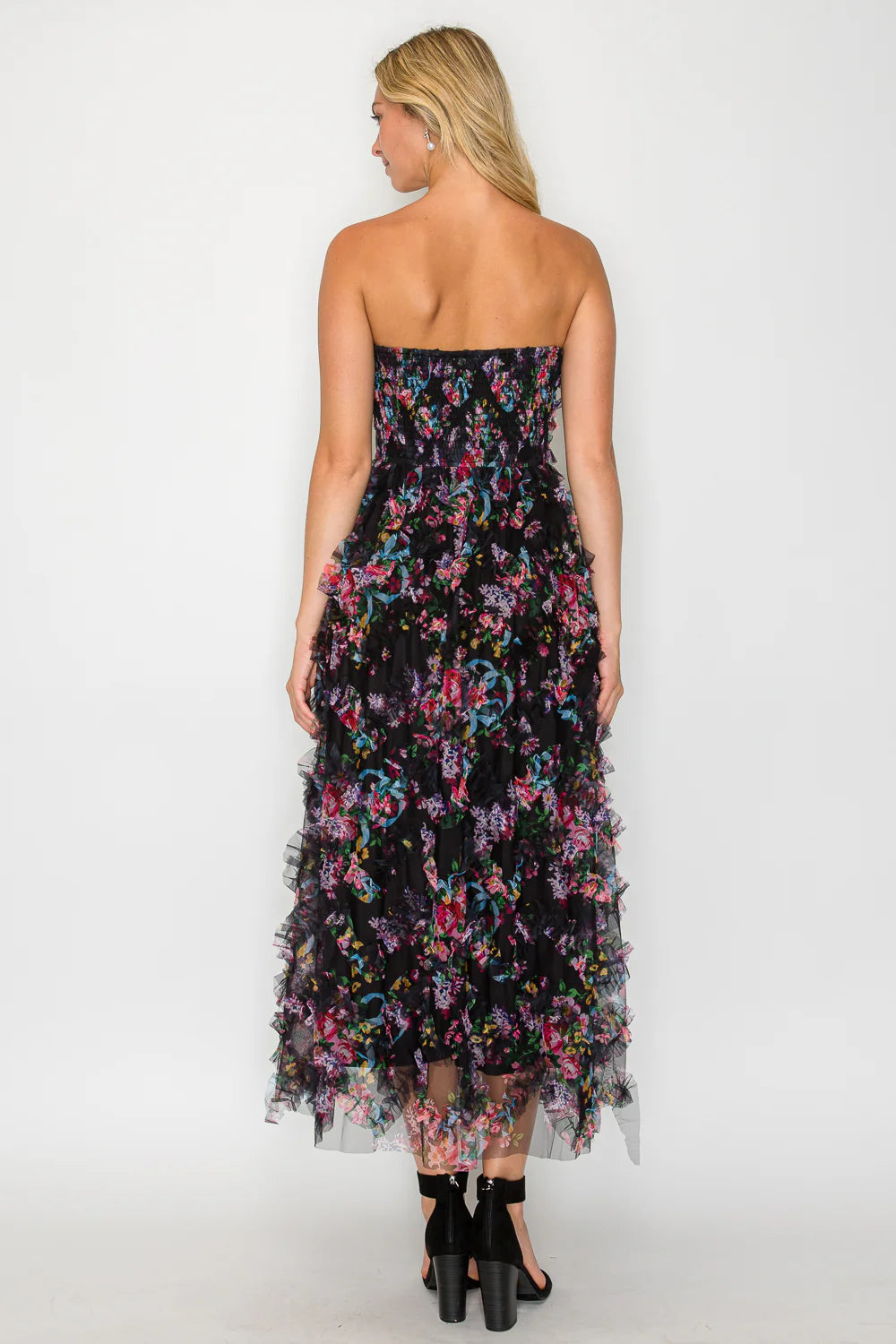 Whisper Bloom Flutter Sleeve Mini Dress
