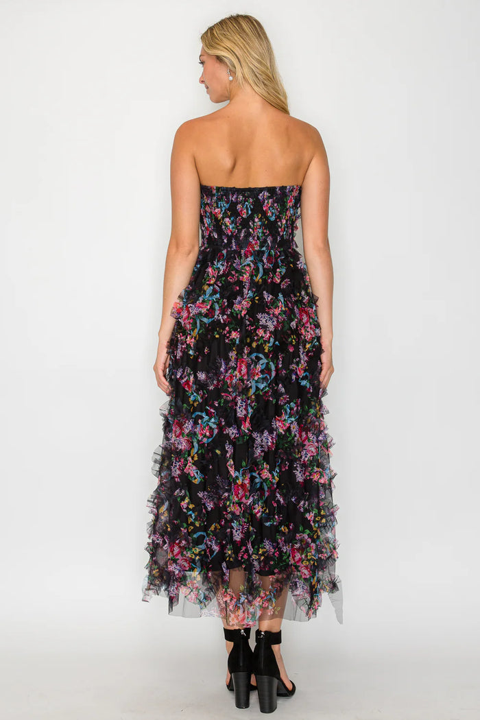 Whisper Bloom Flutter Sleeve Mini Dress