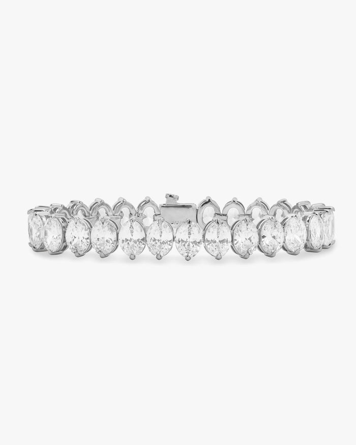 Hello Gorgeous Tennis Bracelet Silver-White