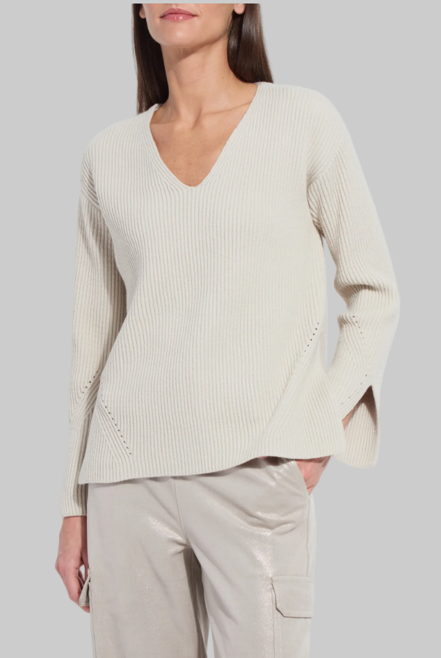 Ximena Cozy V-Neck Rib Sweater
