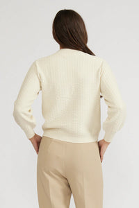 Lucy Paris- Britney Textured Knit Top- Cream