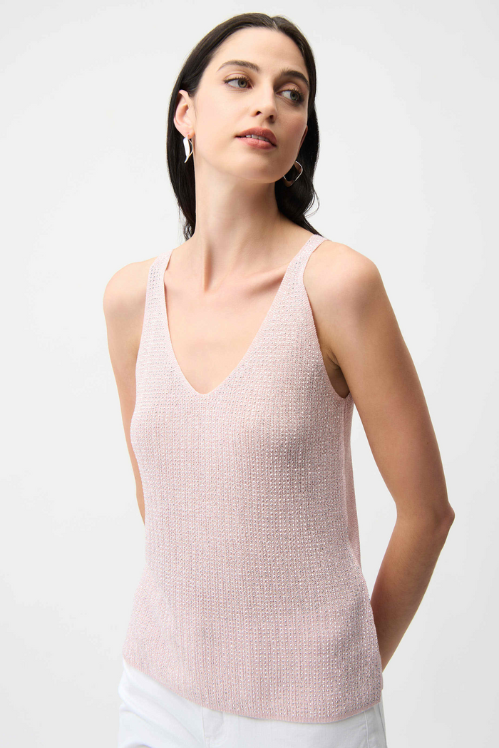 Joseph Ribkoff Metallic Knitted Camisole with Rhinestones