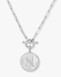 Love Letters Medallion Necklace- Silver