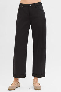 Risen Tummy Control Mid Rise Ankle Barrel Relaxed Baggy Pants