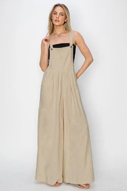 Risen Linen Wide Leg Overalls