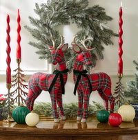 Twist and Glow Set of 2 Red/Dark Red Ribbon 15 3/4" Twist Taper Candles in Gift Box