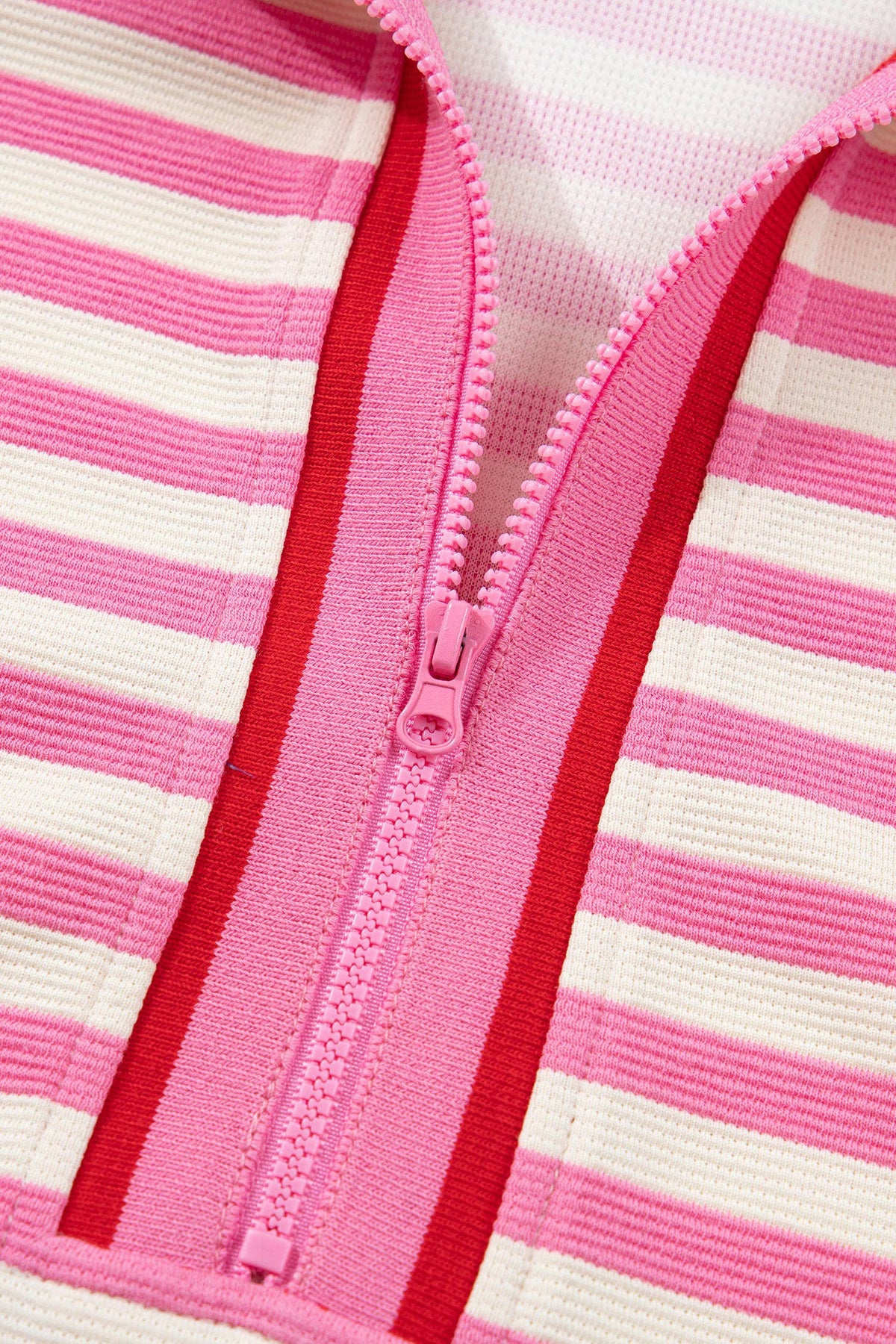 Striped Quarter-Zip Sleeveless Top & Skirt Set