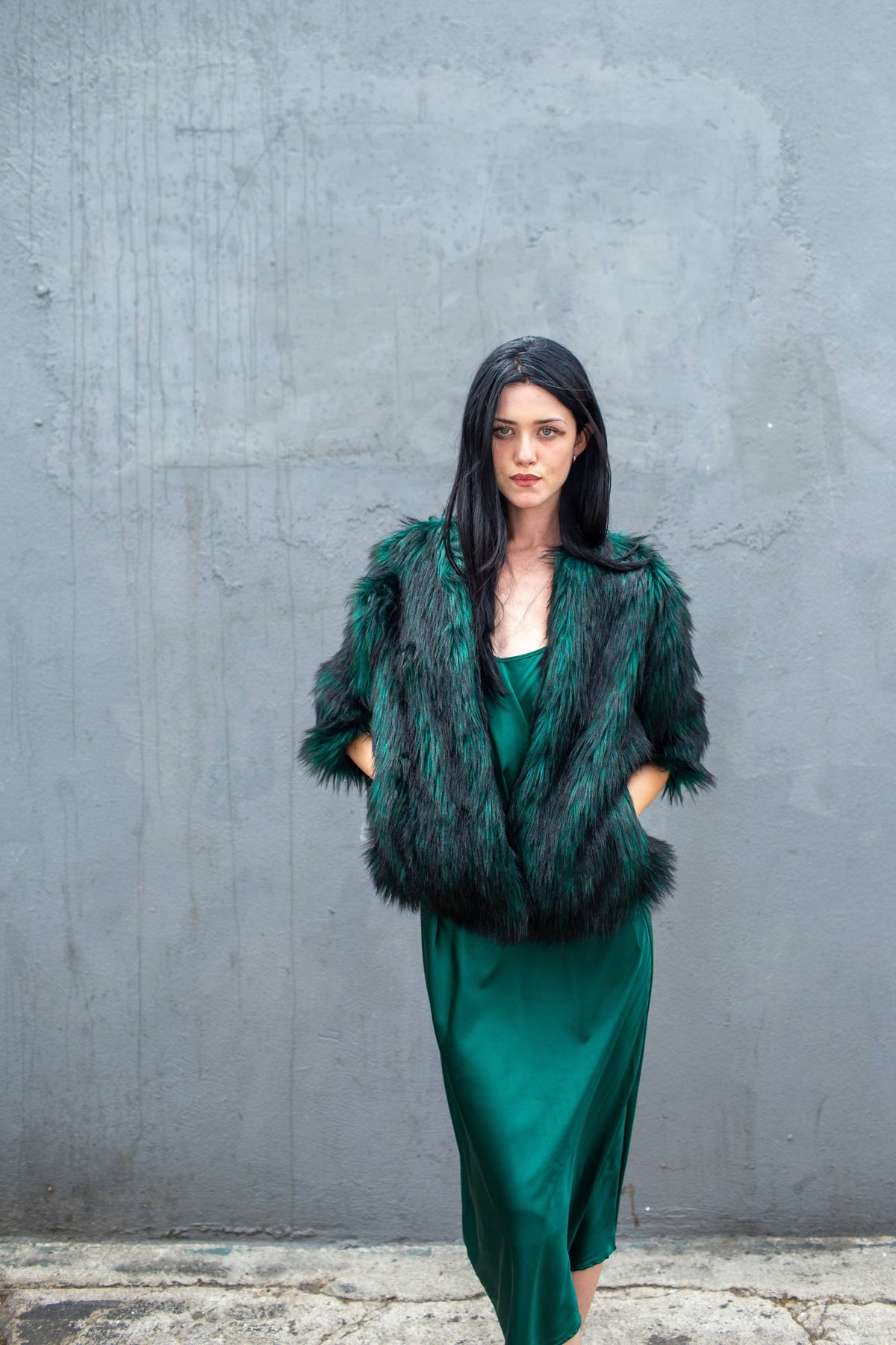 Shadow Spruce Faux Fur Jacket