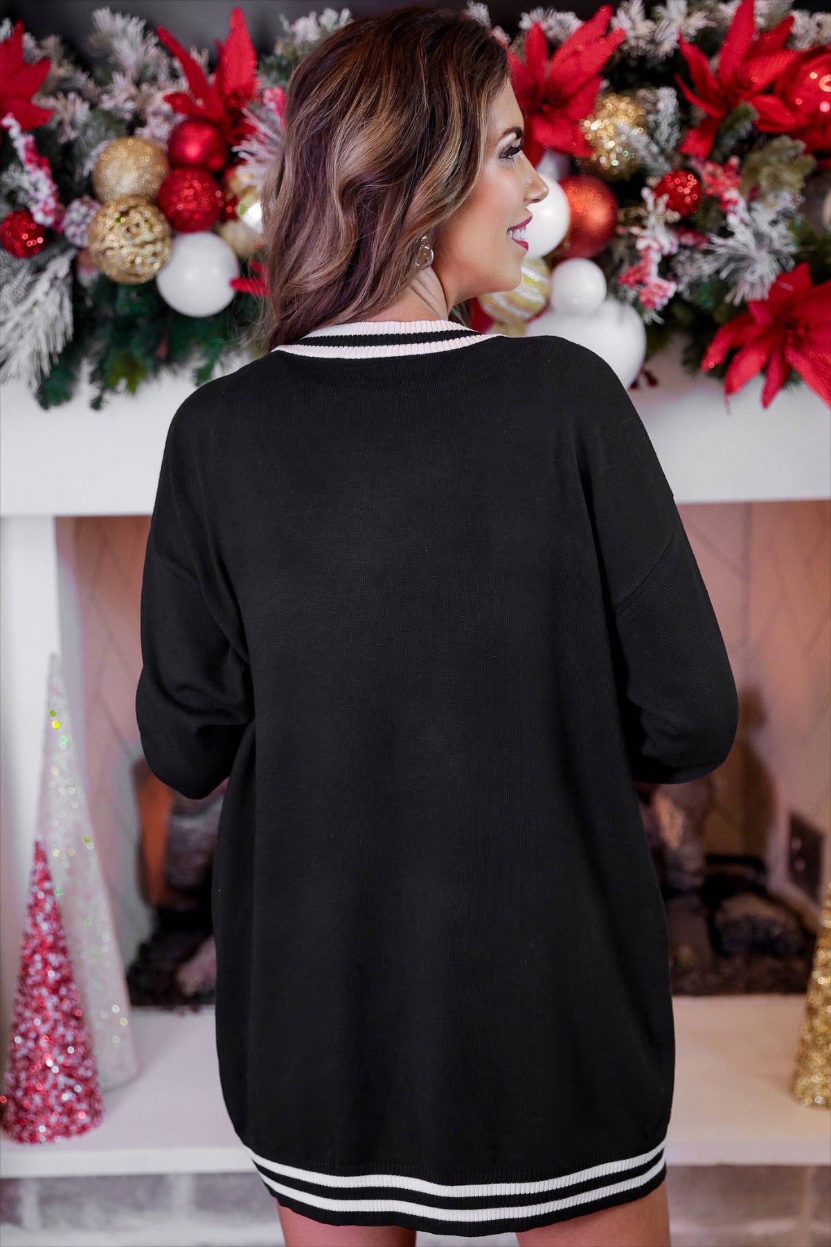 Bow Christmas Treat Long Cardigan